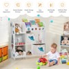 Infans Kids Toy and Book Organizer Children Wooden Storage Cabinet w/ Storage Bins - 4 of 4