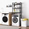 Tangkula Over-The-Toilet Storage Shelf Space Saving Metal Bathroom Organizer Hooks Brown - 3 of 4