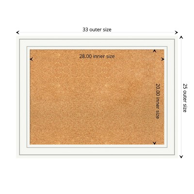 Craftsman White Framed Natural Cork Bulletin Board 36" x 29"
