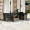 vidaXL 9 Piece Patio Sofa Set with Cushions Gray Poly Rattan - without storage - 2 of 4