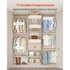 Adjustable Wooden Closet Organizer with 2 Drawers, 5 Rods & 17 Compartments for Walk-In Storage - 4 of 4