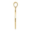 Black Bow Jewelry 14k Yellow Gold Peace Sign with Wheat Pattern Pendant, 28mm (1 1/8 in) - 2 of 4
