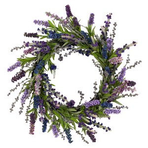 Nearly Natural 20-in Lavender Wreath - 1 of 1