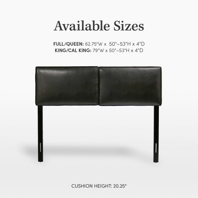 Alexander Black Leather Upholstered Adjustable Headboard