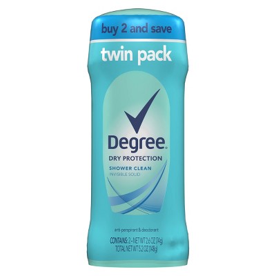Degree Dry Protection Shower Clean Invisible Antiperspirant & Deodorant Stick - Twin Pack - 2.6oz