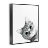 Stupell Industries Monochrome Cat Kitten Peeking Glasses Portrait Framed Giclee Art, Black, 24" x 30" - 2 of 4