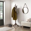NAYSAYE Coat Hanger Solid Wood Freestanding Coat Rack with 10 Hooks for Entryway Bedroom or Living Room, Dark Brown, 17.5"*17.5"*72" - 2 of 4