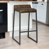 HomeRoots 27 " Brown And Black Iron Backless Counter Height Bar Chair - 2 of 4
