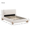 Platform Bed with Boucle Upholstered Headboard, Modern Minimalist Design Bed, Bed with Soft Textured Fabric and Wood Frame-Baofuwish - 4 of 4