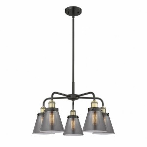 Cone - 5 Light Stem Hung Chandelier In Art Deco Style-14.75 Inches Tall and 24.25 Inches Wide - 1 of 1