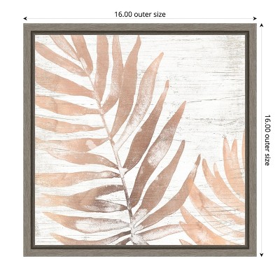 Neutral Palm Fossil II Light Brown Canvas Wall Art 16 x 16