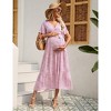 Women's  Maternity Maxi Dress Casual Wear Maternity Dress  pink floral M - 3 of 4