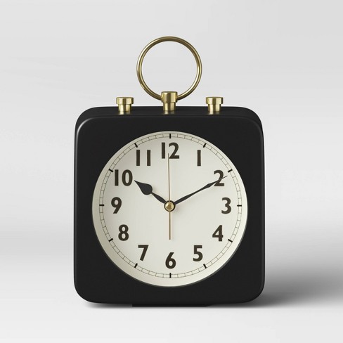 5" Square Alarm Clock Black - Threshold™ - image 1 of 3