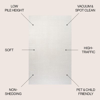 Cream Round Low-Pile Synthetic Area Rug, 4 ft.