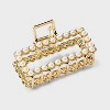 Valentine's Day Pearl Hair Claw Clip with Heart Embroidered Bow Set 2pc - A New Day™ Red/Gold - 2 of 4