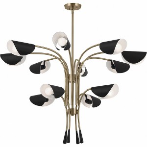 Arcus 46.25 Inch 12 Light Chandelier in Champagne Bronze with Black - 1 of 3