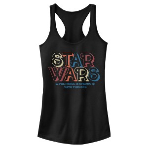 Juniors Womens Star Wars: Episode IV - A New Hope The Force Is Strong With This One Racerback Tank Top - 1 of 4
