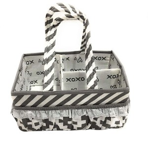 Bacati - Love Gray/Silver Storage Caddy - 1 of 4