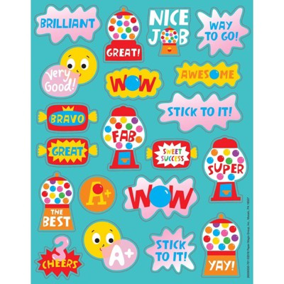 Eureka Bubblegum Scented Stickers, Pack of 80 (Pack of 6)