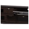 Adelino Wood Cabinet with 4 Glass Doors and 2 Drawers TV Stand for TVs up to 62" Dark Brown - Baxton Studio: Mid-Century Entertainment Center - 3 of 4
