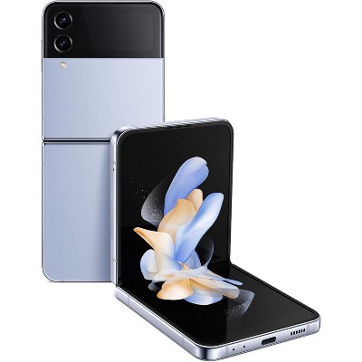SAMSUNG Galaxy Z Flip 4, Unlocked Android Smartphone, 128GB, Flex Mode, Hands Free Camera, Compact, Foldable Design, Informative Cover Screen, Blue