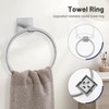Itopfox 5 Piece Bathroom Hardware Set Brushed Nickel Includes 23.6 Inch Towel Bar Towel Ring Toilet Paper Holder Two Towel Hooks Wall Mounted - 4 of 4