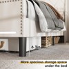 Upholstered Platform Bed Frame with LED Lights & Charging Station, Off-White - 4 of 4
