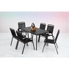 Mshliw 7-Piece Patio Dining Set, Outdoor Dining Set with Plastic Chairs and Steel Table, Brown, for Garden, Patio, and Indoor Use - 3 of 4