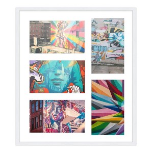 PosterPalooza | White Finish Collage Frame - White Mat, 20 Frame Sizes to Choose From, UV Acrylic - 1 of 4