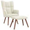 vidaXL Relaxing Chair with a Stool Cream White Velvet - 2 of 4