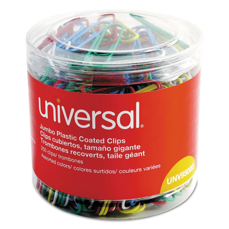 Universal Vinyl-Coated Wire Paper Clips Jumbo Assorted Colors 250/Pack 95000, 2 of 5