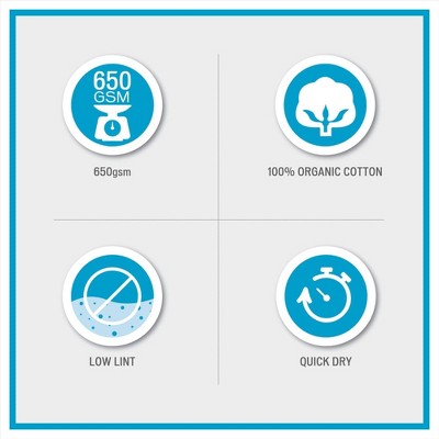 Organic Cotton Blue Washcloth and Hand Towel Set