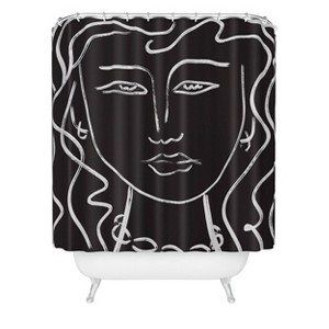 Deny Designs Marin Vaan Zaal Hellen Modernist Line Portrait Shower Curtain: Abstract Art, Woven Polyester, Machine Washable - 1 of 3