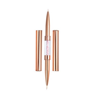 Unique Bargains Aluminum Nail Art Liner Brushes Rose Gold Tone 1 Pc