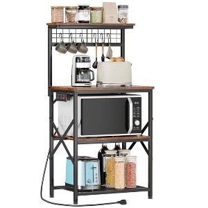 Aoibox Bakers Rack Kitchen Storage Shelf 4 Tier with Power Outlets ...