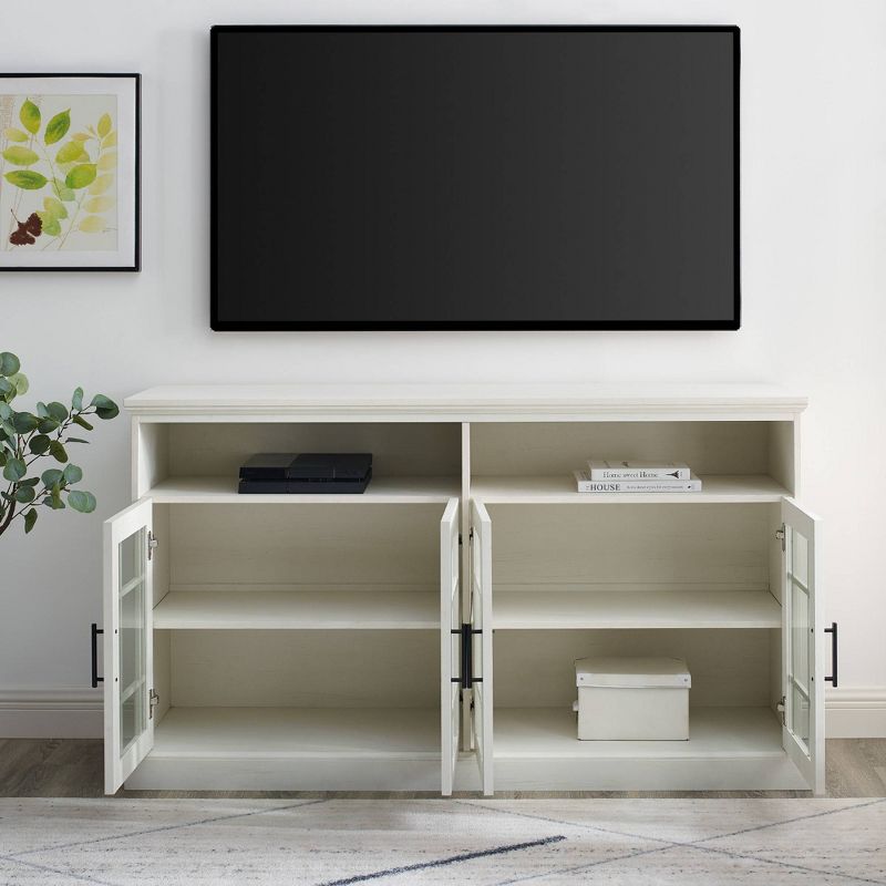Transitional 4 Door Windowpane TV Stand for TVs up to 65" - Saracina Home, 5 of 14
