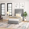 Taylor & Logan Twin 57" High Kellan Platform Bed Gray: Elegant Wingback Headboard, Foam Padded, Wood Slats, Minimalist Design - 4 of 4