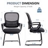 Lyngins Ergonomic Office Chair No Wheels, Mesh Back Home Office Desk Chair with Sled Base & Lumbar Support, Stationary Desk Chair Guest Chair - 2 of 4