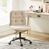 Andy Mid-century Modern Upholstered Armless Swivel Task Chair with Tufted Back |Artful Living Design - 3 of 4