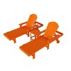 WestinTrends Malibu 3 Piece Adirondack Reclining Chaise Lounge With Arms & Wheels - 3 of 4