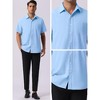 INSPIRE CHIC Men's Short Sleeve Button Down Casual Summer Hawaiian Beach Linen Shirts - 4 of 4
