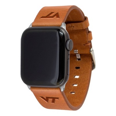 NCAA Virginia Tech Hokies Apple Watch Compatible Leather Band 42/44mm - Tan