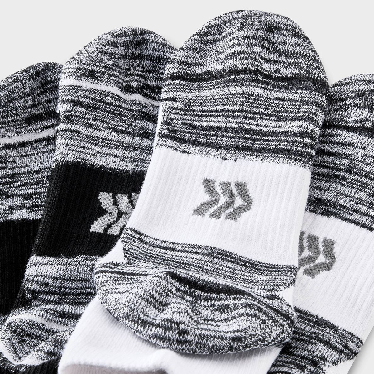 Boys' 6pk Ankle Socks - All In Motion™ White/Black - thumbnail 3