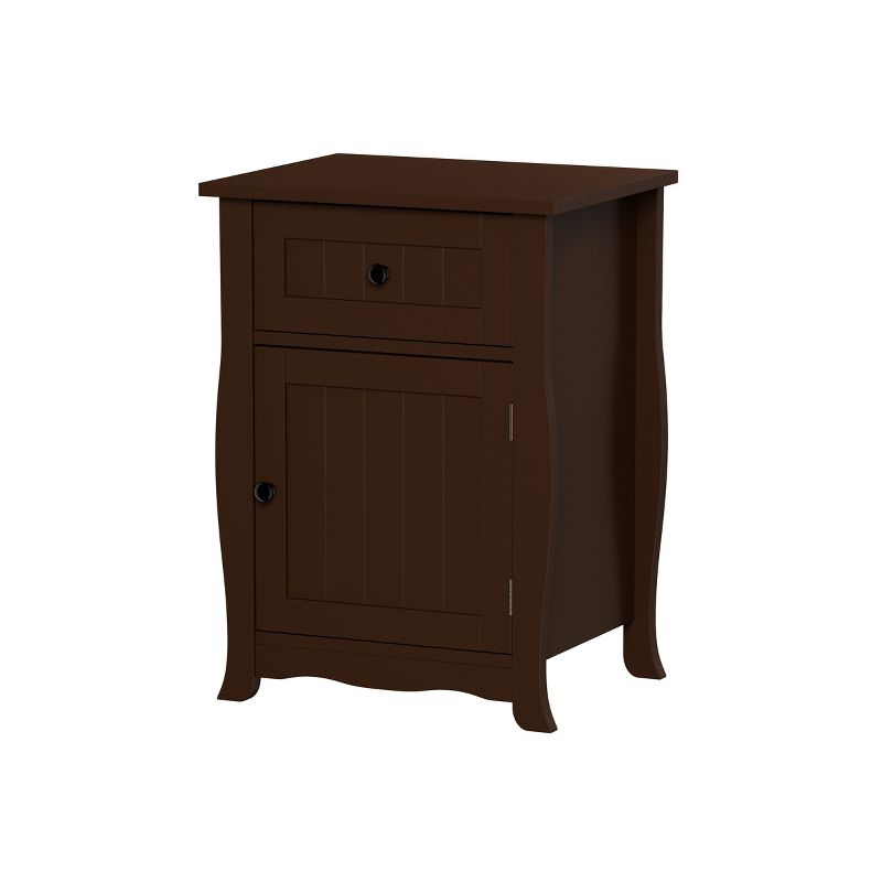 Hastings Home End Table with Storage Drawer & Cabinet, Dark Brown, 1 of 8