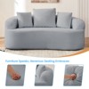 Mjkone Minimalist Curved Loveseat Sofa Couch,Chenille Upholstered 2-Seater Sofa with 3 Pillows,No Assembly Required - 4 of 4
