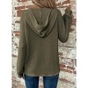 Coolmee Hoodies for Women Knit Long Sleeve Drawstring Button V Neck Casual Pullover Sweatshirt Hooded Tops - 2 of 3