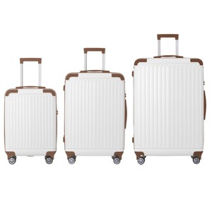 FURNIinspire Bag And Luggage Sets 3 Size Luggage Suitcases with Wheels, Hard Rolling Suitcase Set for Travel Business, Brown, 20.87"*11.81"*30.31" - 1 of 4