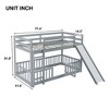 NicBex Twin Over Twin Bunk Bed with Slide and Guardrail,Twin Loft Bed with Ladder and Convenient Gate,Solid Pine Wood Bunk Beds for Bedroom - 3 of 4