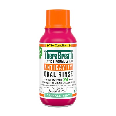 TheraBreath Anticavity Fluoride Mouthwash - Sparkle Mint - Trial Size - 3 fl oz