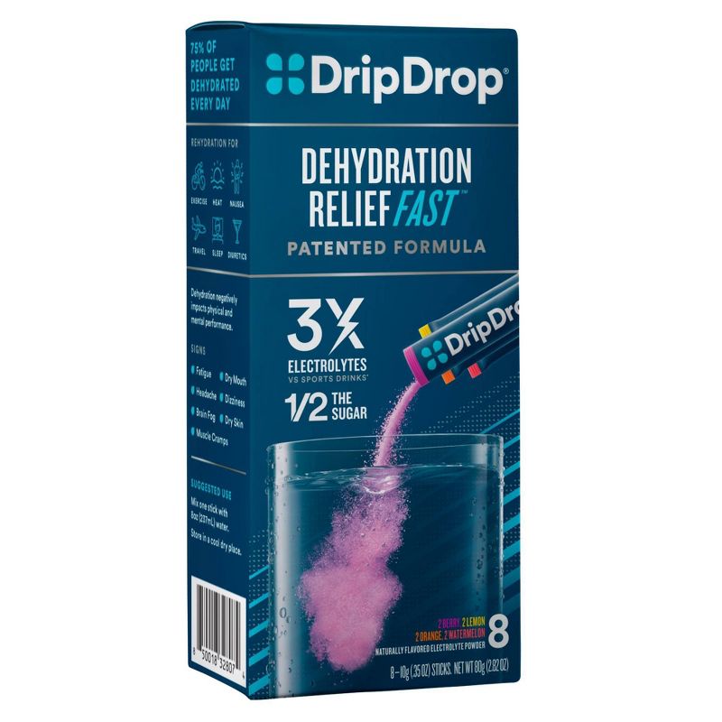 DripDrop Hydration Vegan Electrolyte Powder - Bold Classics Variety Pack - 8ct, 3 of 11